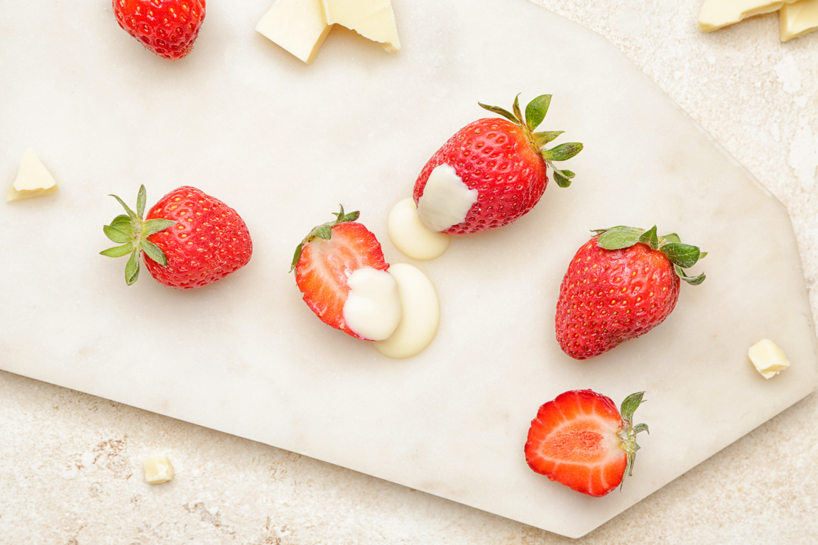 White Chocolate and Strawberries