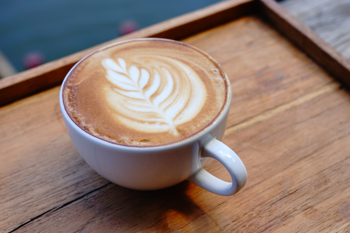 Cappuccino on a Wooden